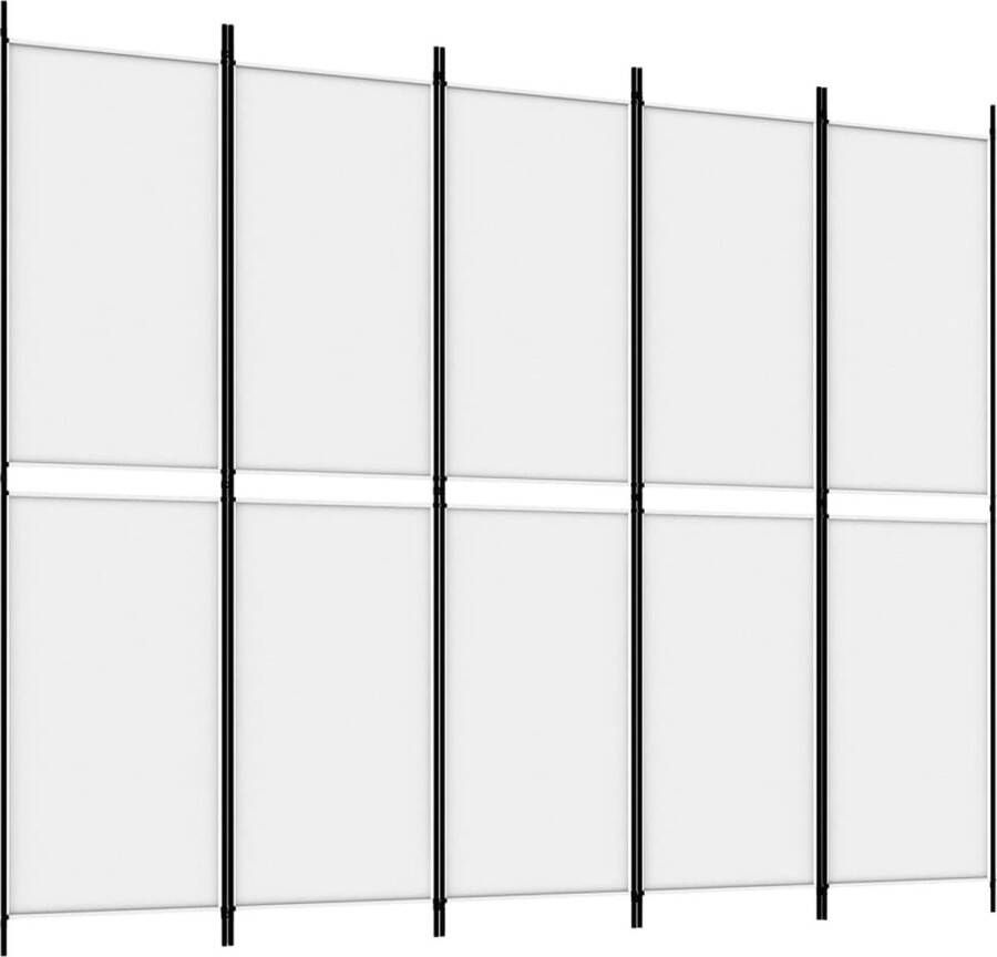 VidaXL -Kamerscherm-met-5-panelen-250x200-cm-stof-wit