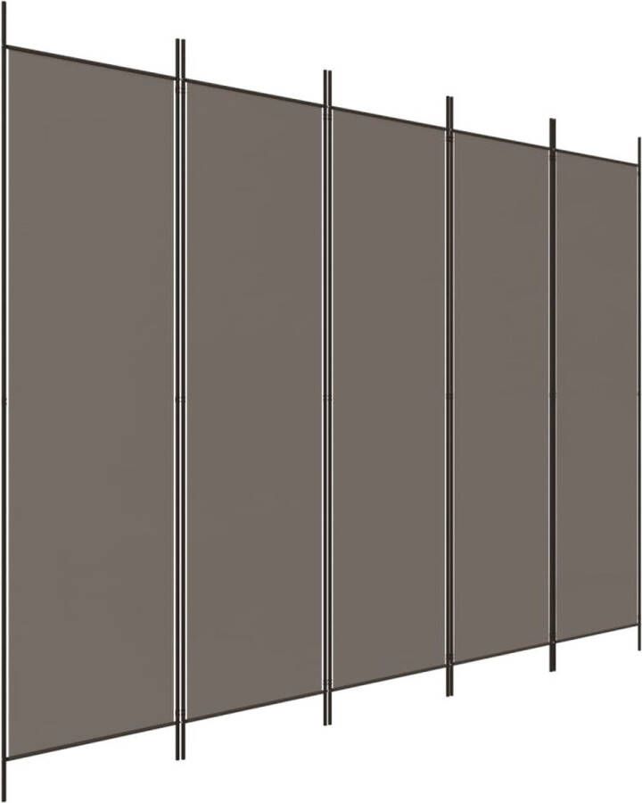 VidaXL -Kamerscherm-met-5-panelen-250x220-cm-stof-antracietkleurig