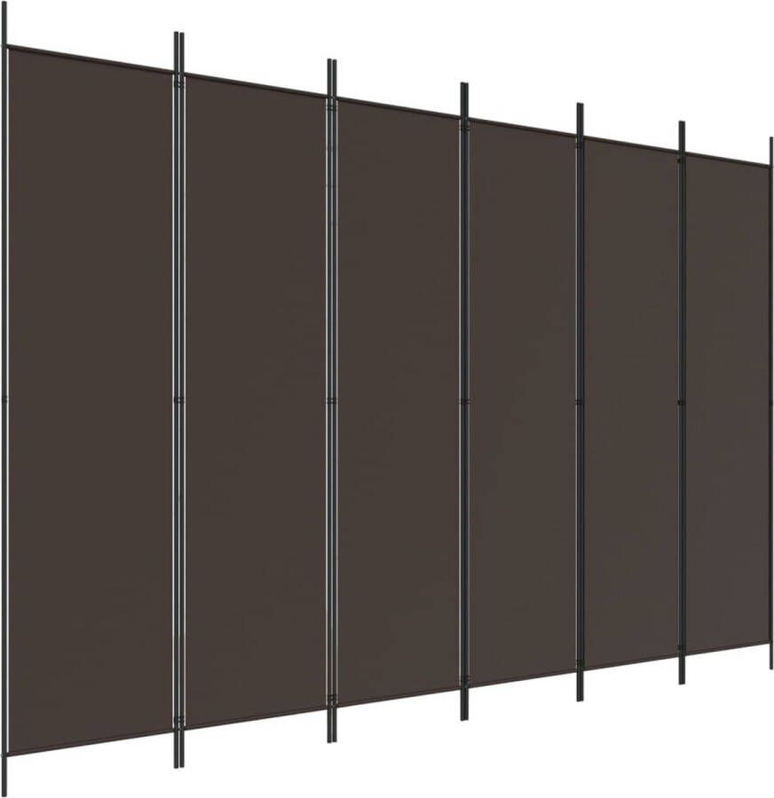 VidaXL -Kamerscherm-met-6-panelen-300x200-cm-stof-bruin
