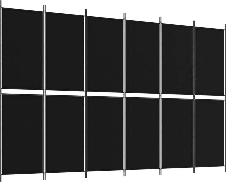 VidaXL -Kamerscherm-met-6-panelen-300x200-cm-stof-zwart