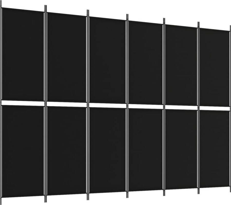 VidaXL -Kamerscherm-met-6-panelen-300x220-cm-stof-zwart