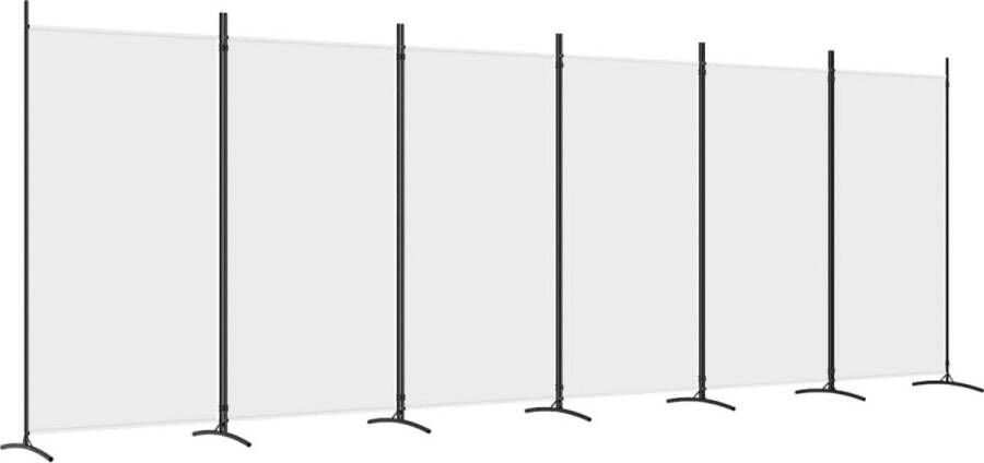 VidaXL -Kamerscherm-met-6-panelen-520x180-cm-stof-wit