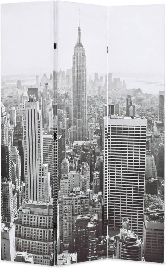 VidaXL Kamerverdeler New York bij daglicht 120x170 cm zwart en wit