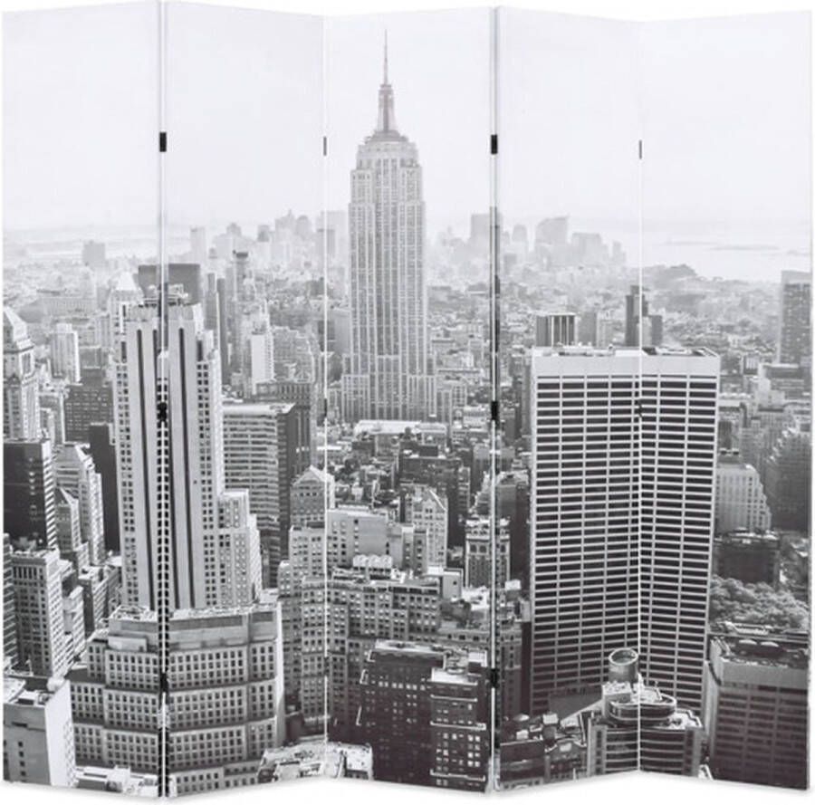 VidaXL Kamerverdeler New York bij daglicht 200x170 cm zwart en wit