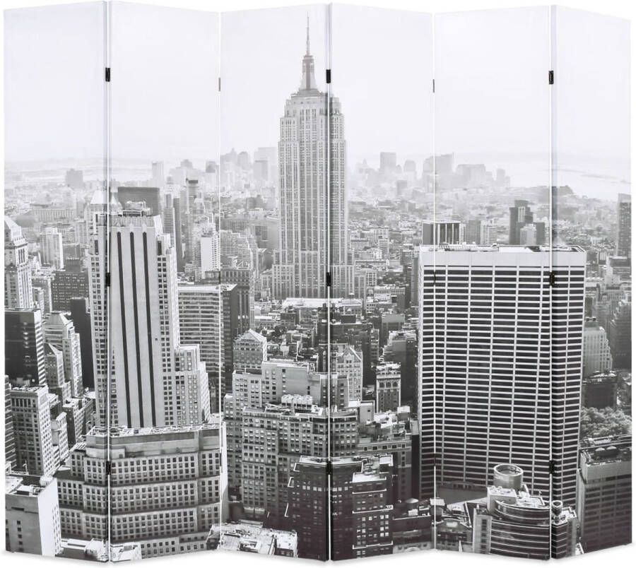 VidaXL Kamerverdeler New York bij daglicht 228x170 cm zwart en wit