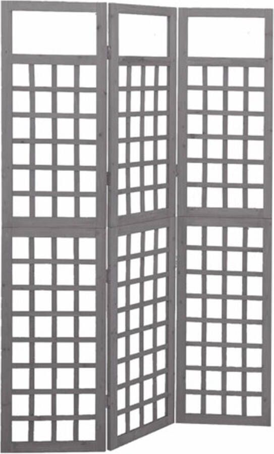 VidaXL -Kamerscherm trellis-met-3-panelen-121x180-cm-vurenhout-grijs