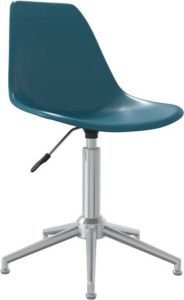 VidaXL Kantoorstoel draaibaar polypropeen turquoise
