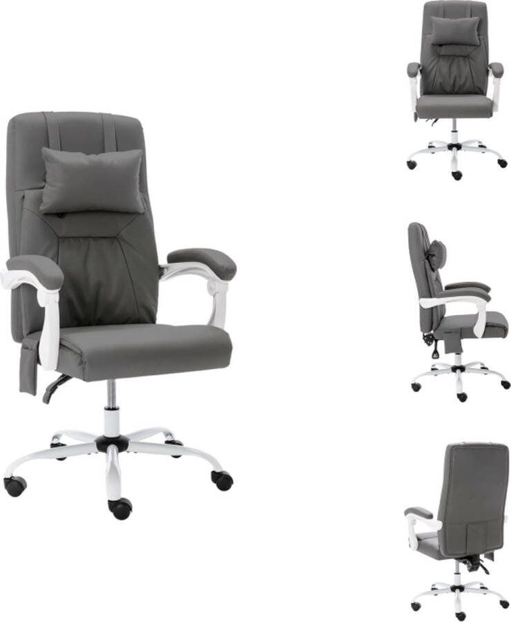 VidaXL Kantoorstoel Luxe Zwart Ergonomisch Massage- en Ligfunctie Verstelbaar USB Massage 60x64x112-121 cm Bureaustoel