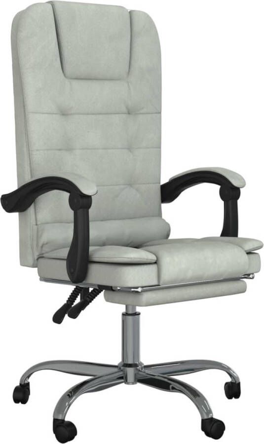VidaXL -Kantoorstoel-massage-verstelbaar-fluweel-lichtgrijs