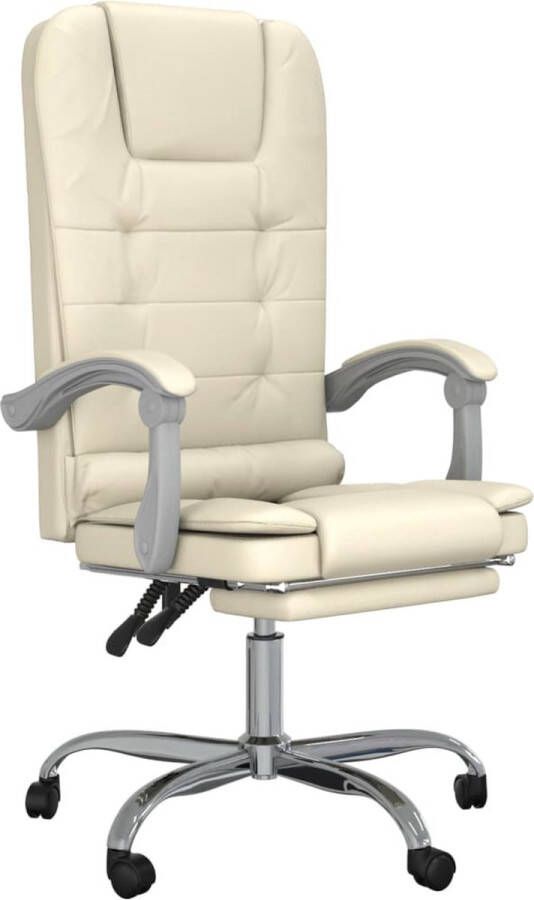 VidaXL -Kantoorstoel-massage-verstelbaar-kunstleer-crèmekleurig