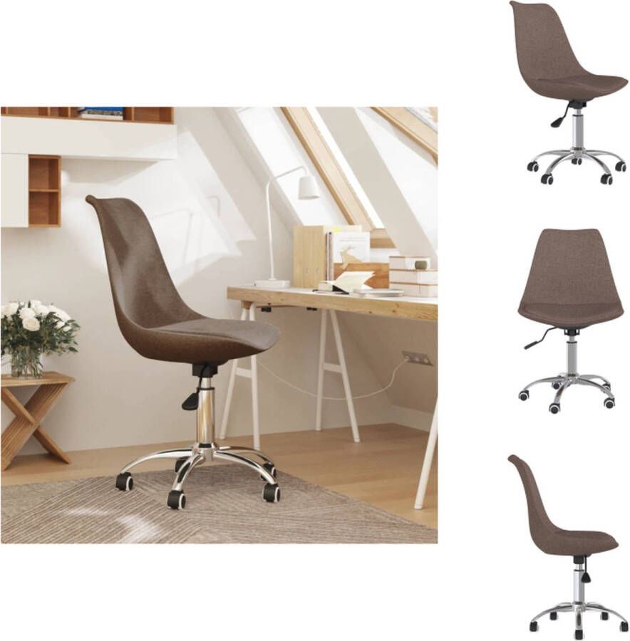 VidaXL kantoorstoel Stoelen 48 x 58 x (81 93) cm Trendy en verstelbaar Taupe Bureaustoel