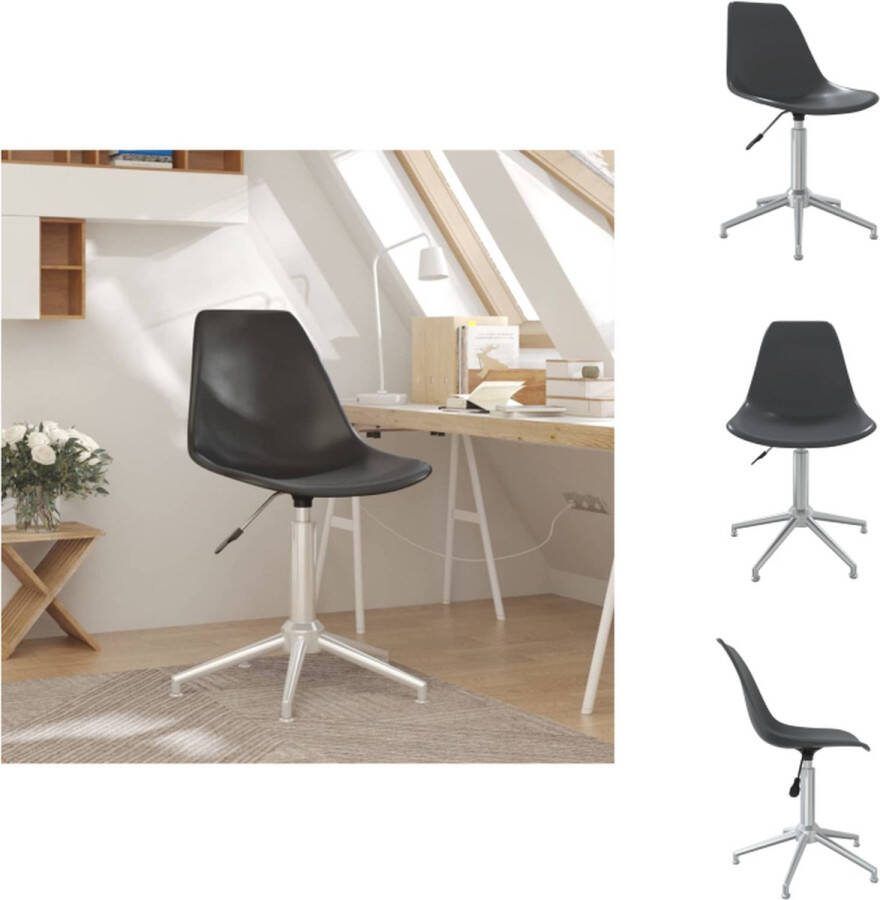VidaXL Kantoorstoel Trendy Lichtgrijs 46x59x(70-82)cm 360° draaibaar Polypropyleen Bureaustoel
