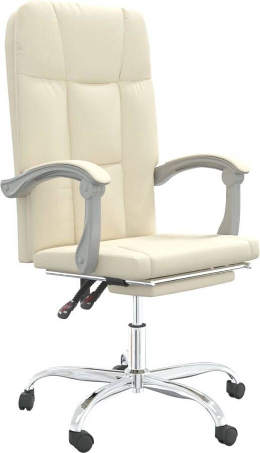 VidaXL -Kantoorstoel-verstelbaar-kunstleer-crèmekleurig