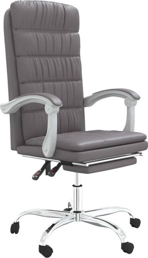 VidaXL -Kantoorstoel-verstelbaar-kunstleer-grijs