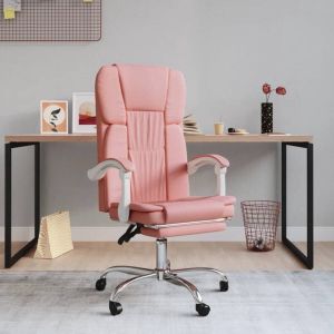 VidaXL Kantoorstoel Verstelbaar Kunstleer Roze