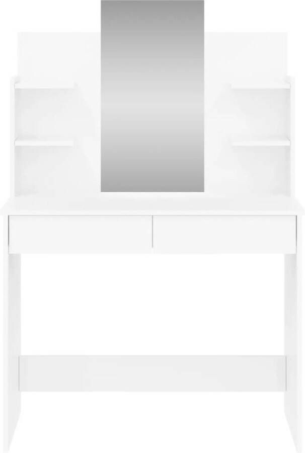 VidaXL Kaptafel met spiegel 96x39x142 cm hoogglans wit