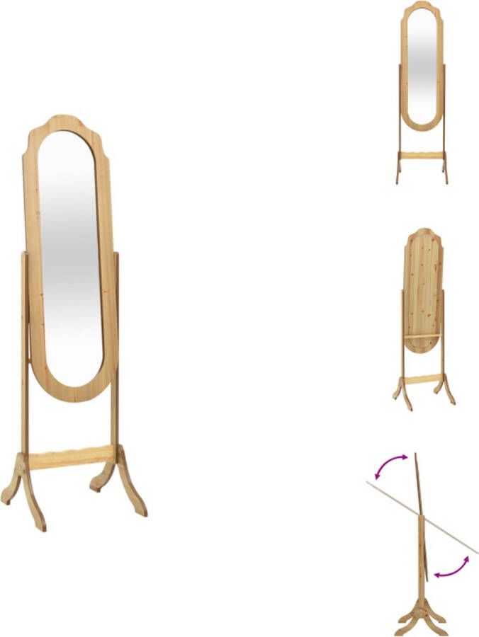 VidaXL Kaptafelspiegel Houten frame Vrijstaand 45.5x47.5x160 cm Spiegel 94x27 cm Spiegel