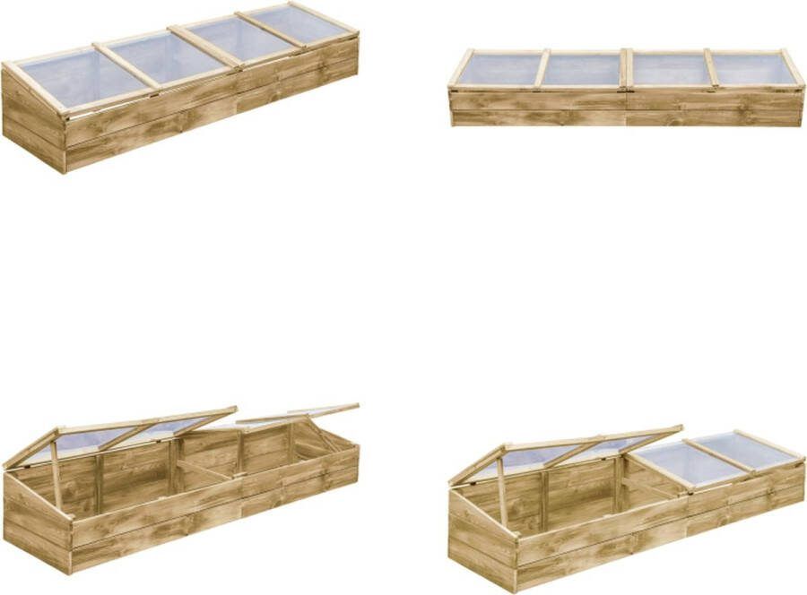 VidaXL Kas 200x50x35 cm geïmpregneerd grenenhout Koud Frame Koude Frames Kweekbak Kweekbakken
