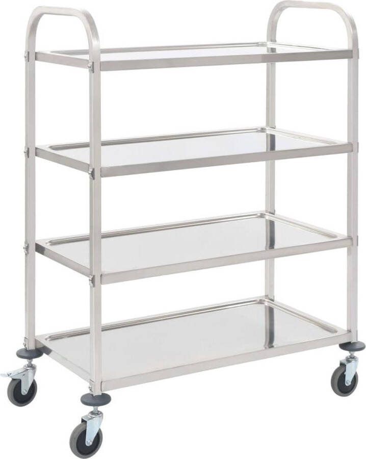 VidaXL -Keukentrolley-4-laags-107x55x125-cm-roestvrij-staal