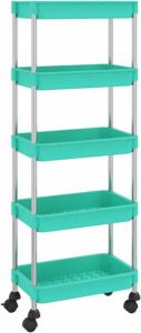 VidaXL Keukentrolley 5-laags 40x22x116 cm ijzer en ABS turquoise