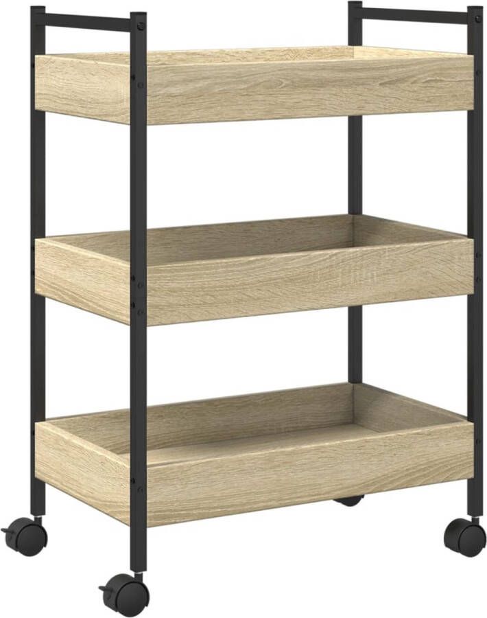 VidaXL Keukentrolley 50x30x70 cm bewerkt hout sonoma eikenkleurig