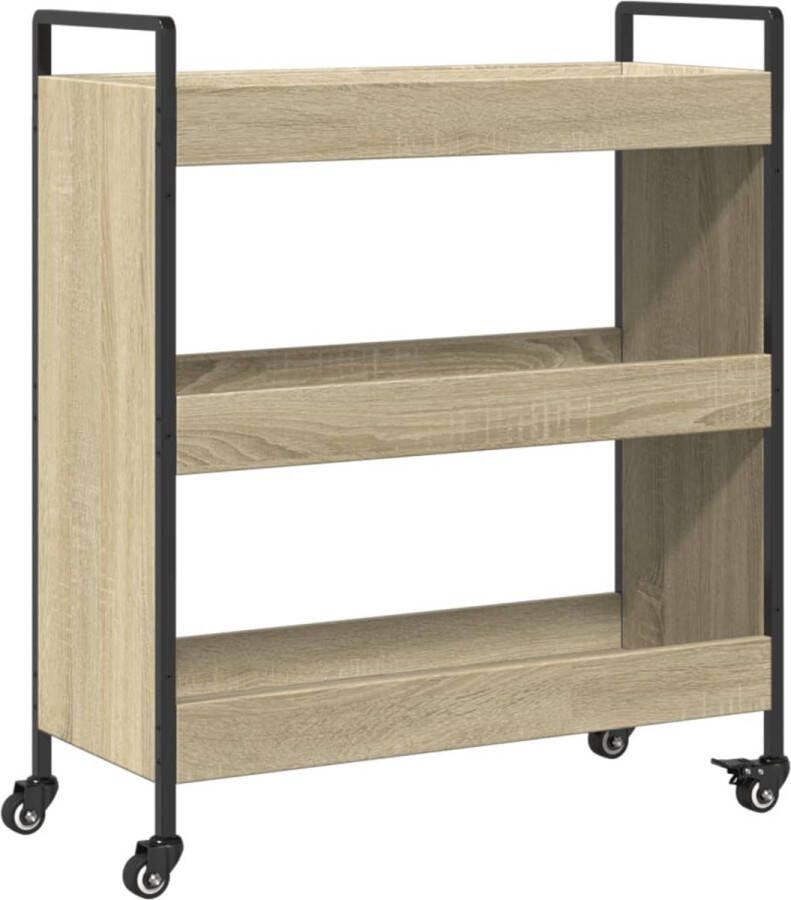 VidaXL Keukentrolley 70x30x82 cm bewerkt hout sonoma eikenkleurig