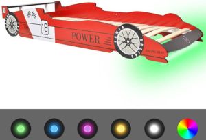 VidaXL Kinder raceauto bed met LED verlichting 90x200 cm rood