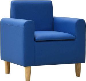 VidaXL Kinderbank kunstleer blauw