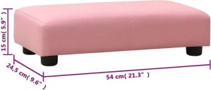 VidaXL Kinderbank met voetenbank kunstleer roze