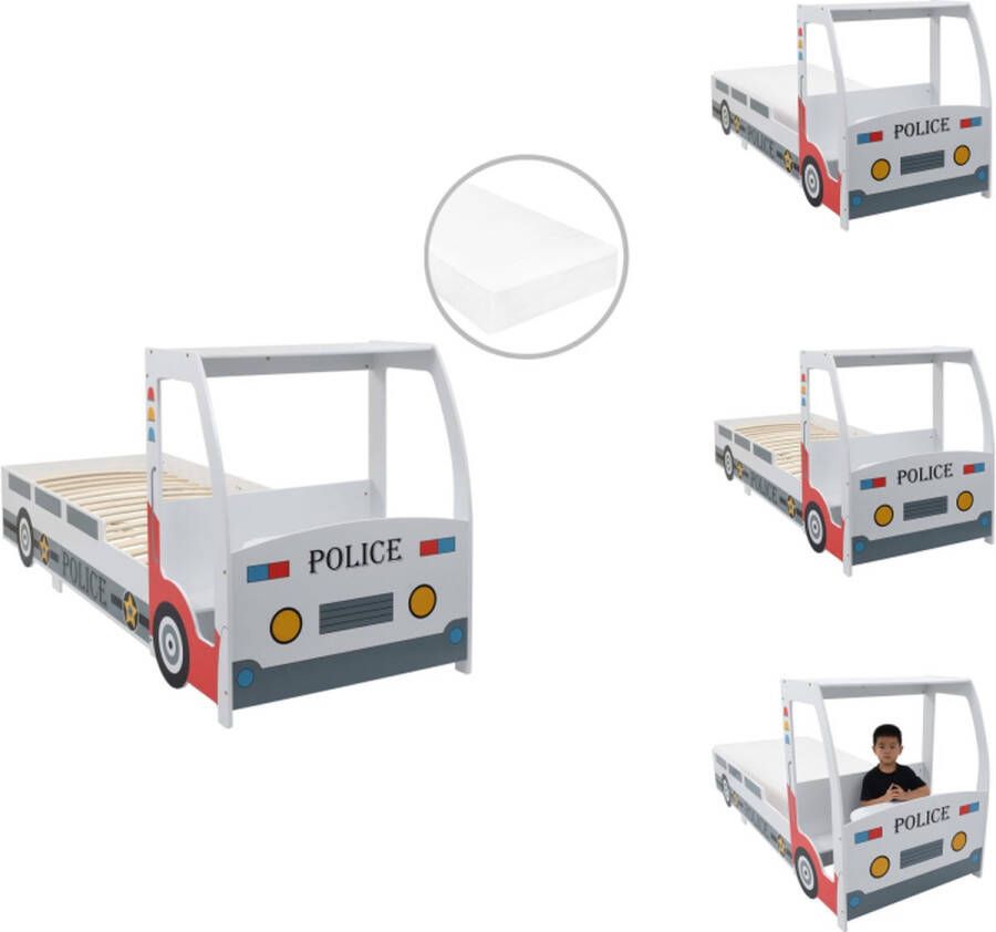VidaXL Kinderbed Politieauto 260.5x97x117 cm Robuust en Comfortabel Bed