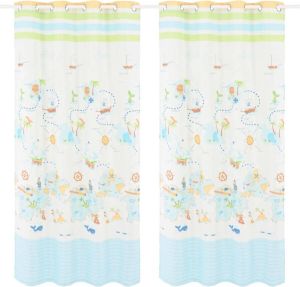 VidaXL Kindergordijnen verduisterend 140x240 cm wereldreis 2 st