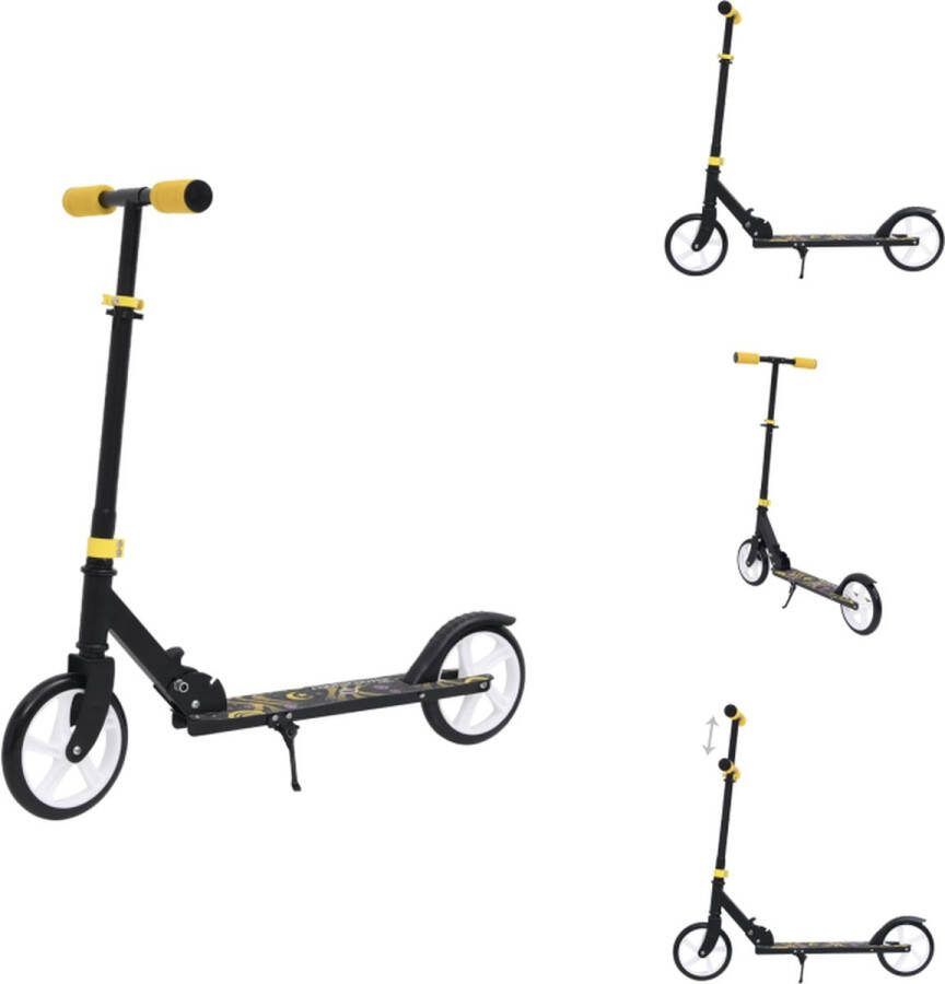 VidaXL Kinderstep 2 wielen Aluminium buis ABEC 7 lagerwielen 200mm Geel 88x34x(61-71)cm Draagvermogen 100kg Step