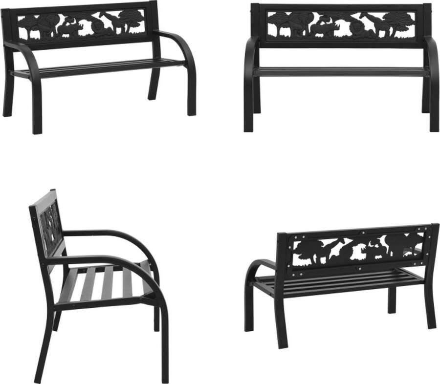 VidaXL Kindertuinbank 86 cm staal Tuinbank Tuinbanken Tuin Bank Tuin Banken