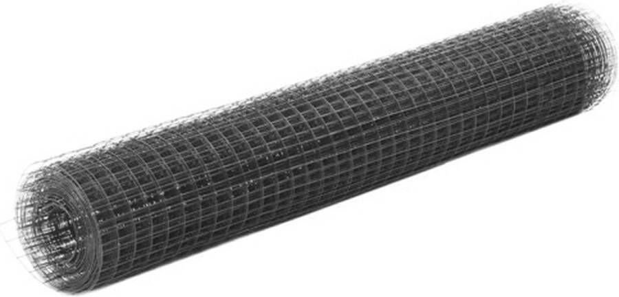 VidaXL -Kippengaas-10x1-m-staal-met-PVC-coating-grijs