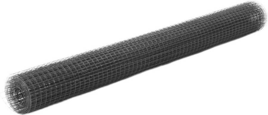 VidaXL Kippengaas 10x1.5 m staal met PVC coating grijs
