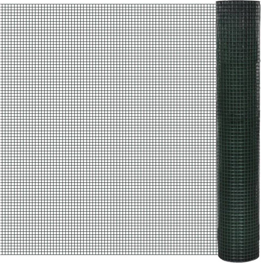 VidaXL Kippengaas 1x25 m gegalvaniseerd staal groen