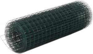 VidaXL Kippengaas 25x0 5 m staal met PVC coating groen
