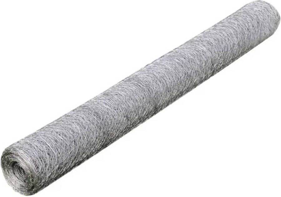 VidaXL Kippengaas 25x0.75 m gegalvaniseerd staal zilverkleurig