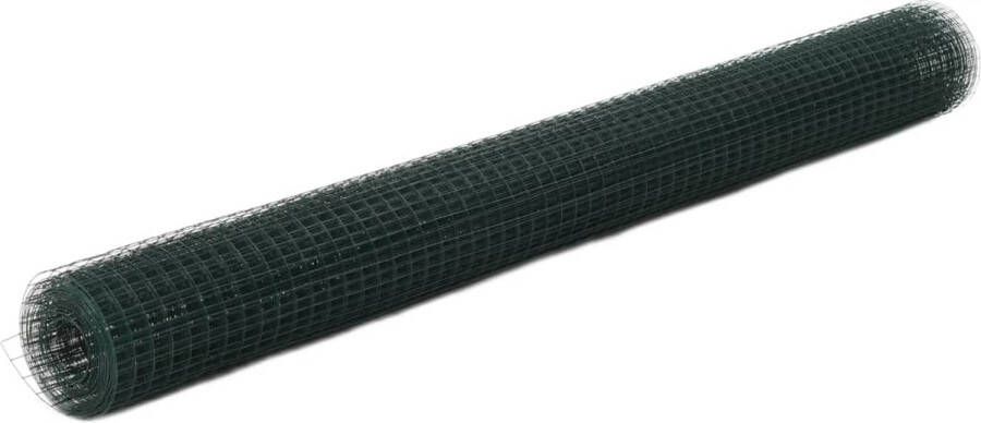 VidaXL -Kippengaas-25x1 5-m-staal-met-PVC-coating-groen