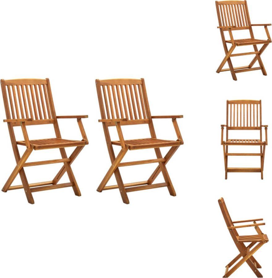 VidaXL Klapstoel Acaciahout 54 x 57 x 91 cm Olieafwerking Tuinstoel