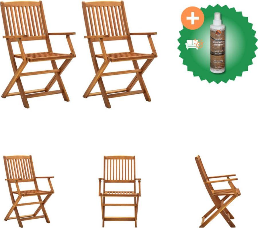 VidaXL Klapstoel Acaciahout 54 x 57 x 91 cm Olieafwerking Tuinstoel Inclusief Houtreiniger en verfrisser