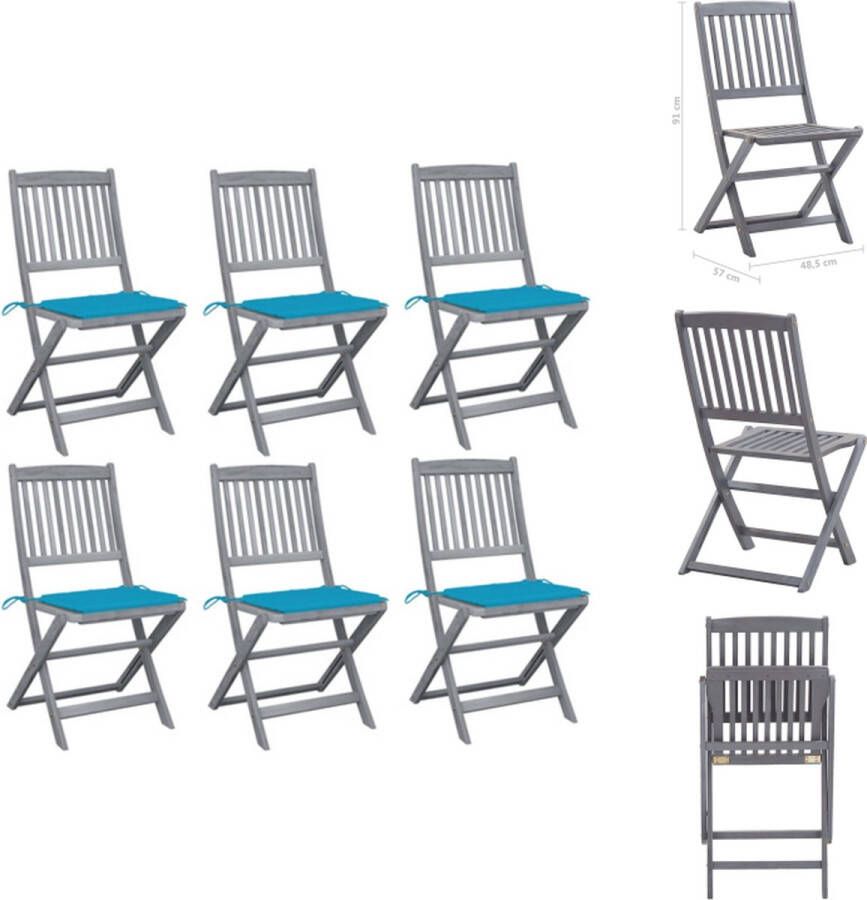 VidaXL Klapstoelen Acaciahout 48.5 x 57 x 91 cm Greywash Tuinstoel