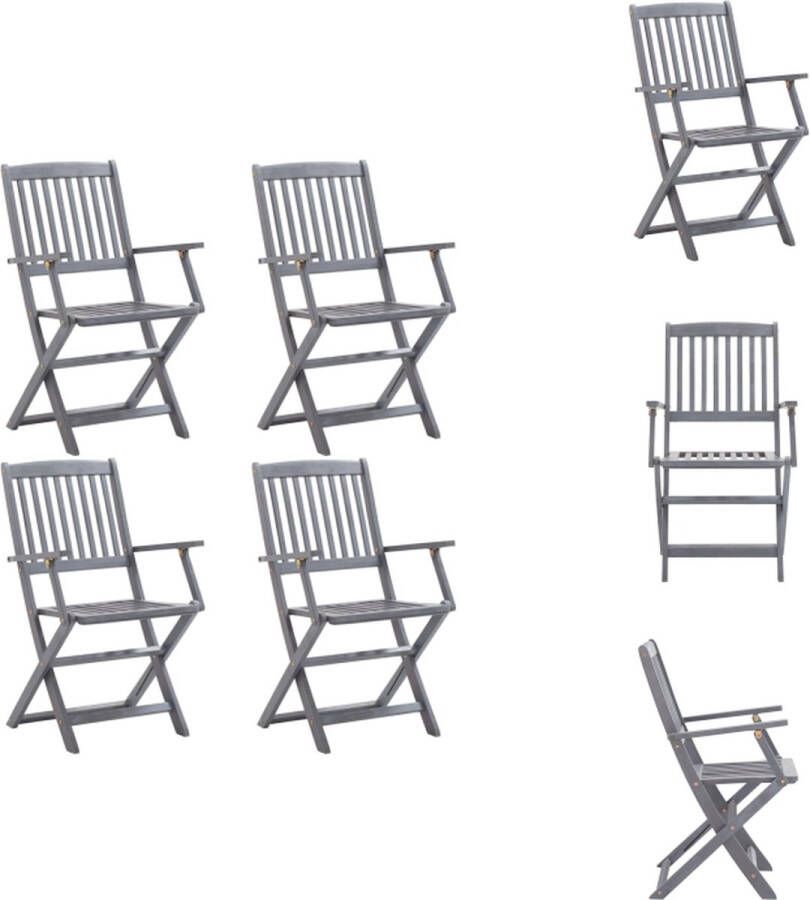 VidaXL Klapstoelen Acaciahout 54 x 57 x 91 cm Greywash Tuinstoel