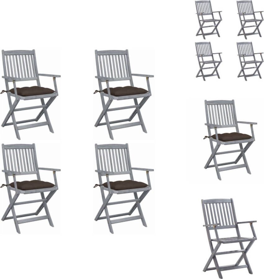 VidaXL Klapstoelen Massief Acaciahout 54x57x91cm Duurzaam en Weerbestendig Tuinstoel