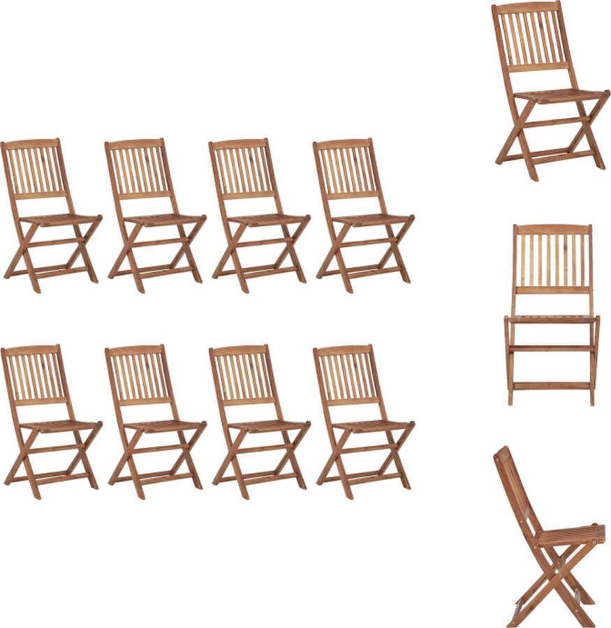 VidaXL Klapstoelen Tuin 48.5 x 57 x 91 cm Massief Acaciahout Tuinstoel
