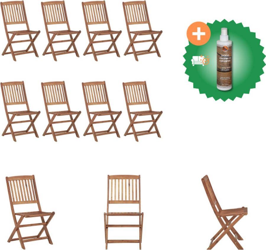 VidaXL Klapstoelen Tuin 48.5 x 57 x 91 cm Massief Acaciahout Tuinstoel Inclusief Houtreiniger en verfrisser
