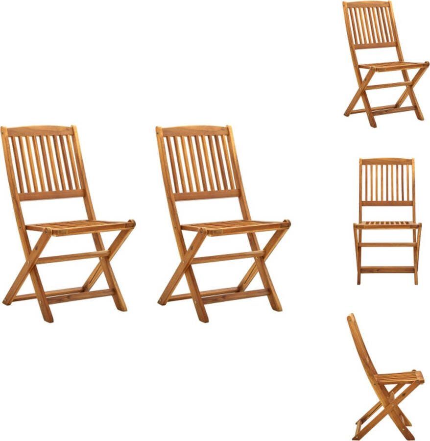 VidaXL Klapstoelen Tuinmeubelen 48.5 x 57 x 91 cm Hoogwaardig acaciahout Tuinstoel