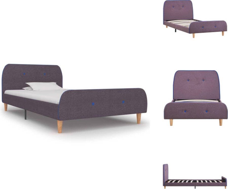 VidaXL Klassiek Bedframe Hout en IJzer 208 x 96 cm Taupe Bed