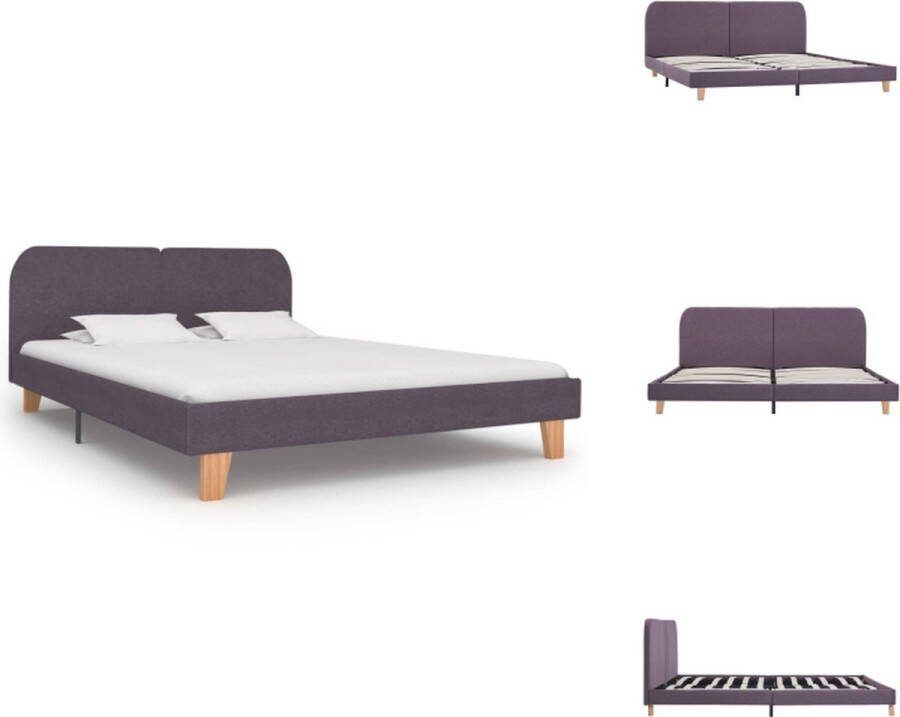 VidaXL Klassiek Bedframe Hout IJzer 208 x 185 x 80 cm Taupe Bed