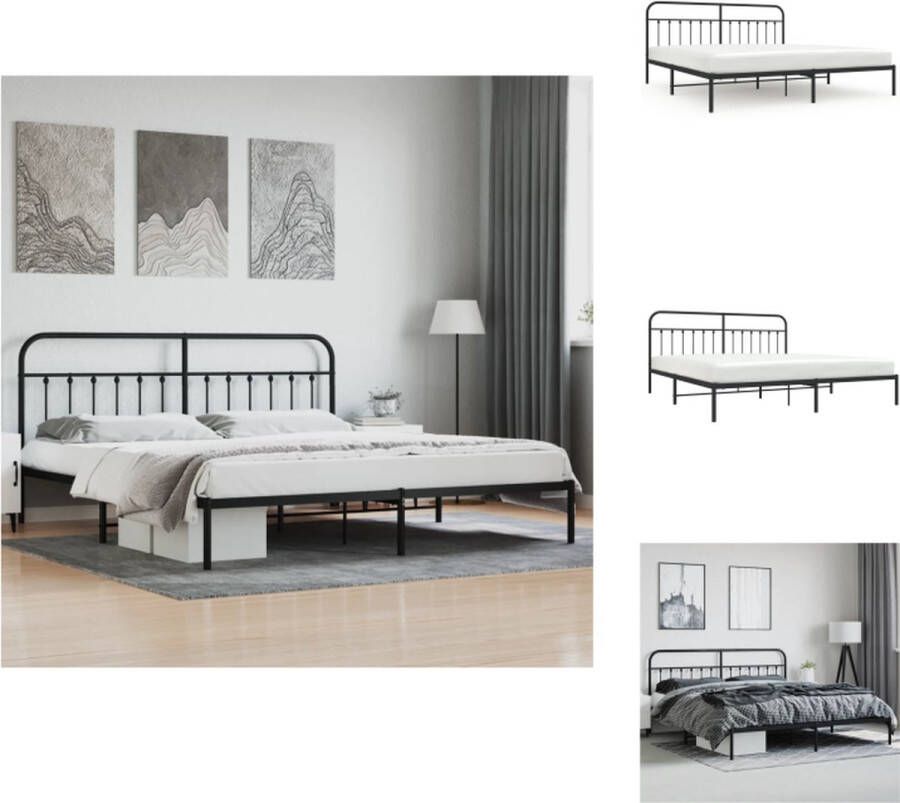 VidaXL Klassiek Bedframe Metalen Constructie Extra Opbergruimte Comfortabele Ondersteuning Bed